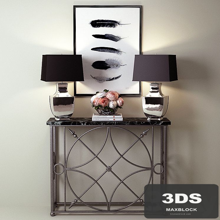 Forged iron console