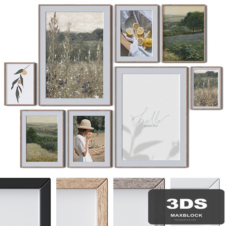 Set of 8 wall paintings 2590