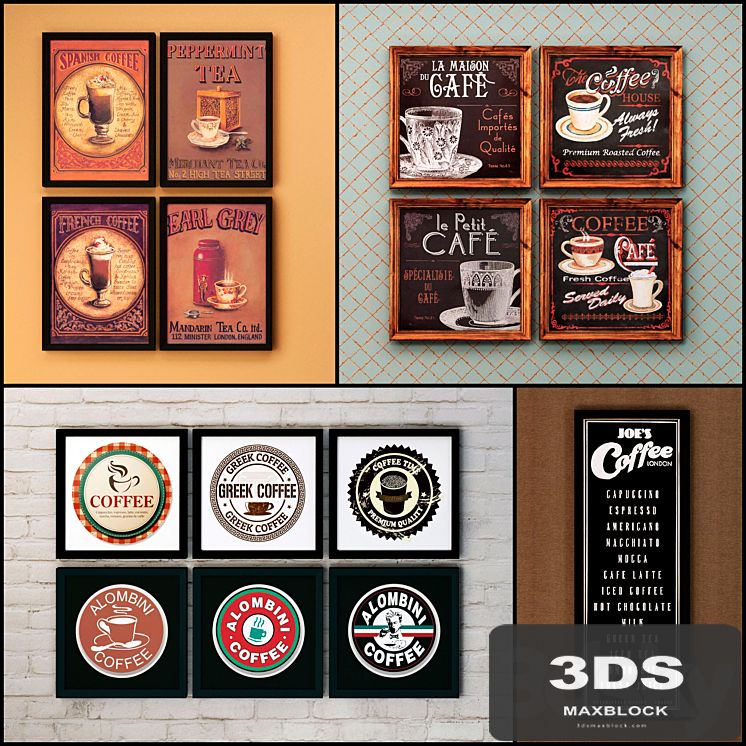 The picture in the frame: 45 Pieces (collection 76) Bar topic