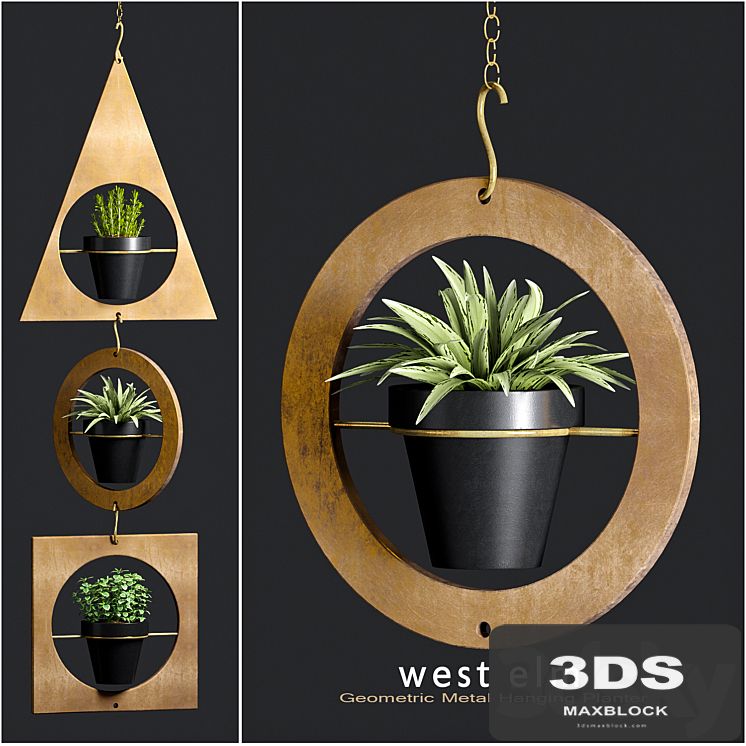 Geometric Metal Hanging Planter