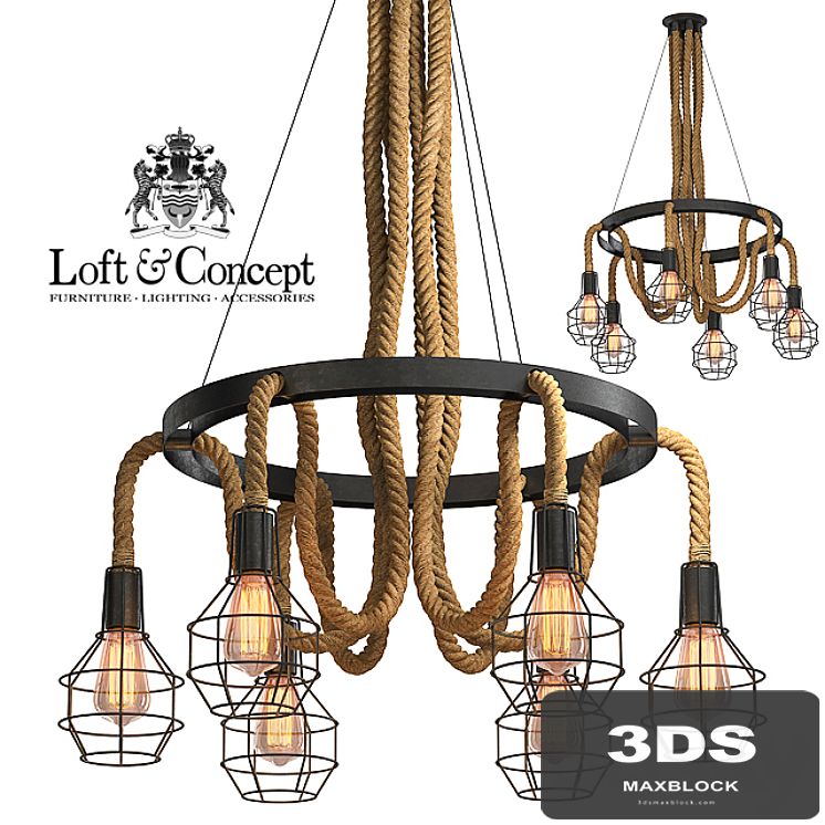 Chandelier Loft Rope Chandelier cage VI