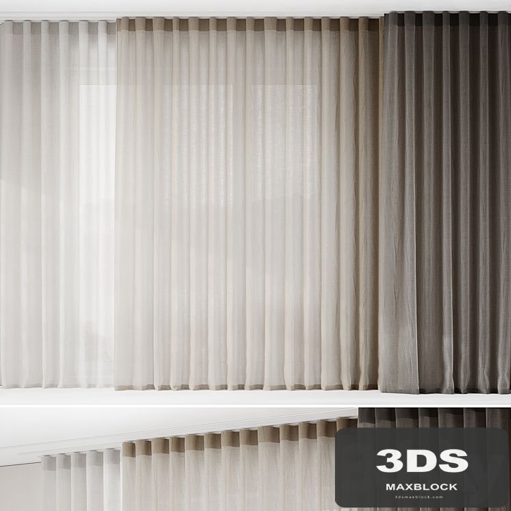Fine linen curtains on the ceiling cornice