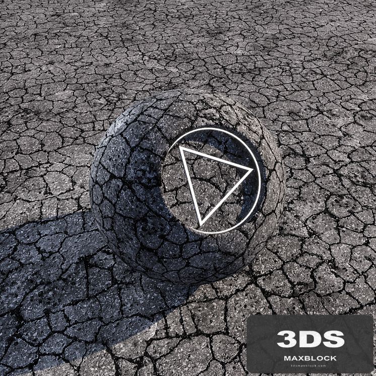 Cracked asphalt | Seamless | PBR