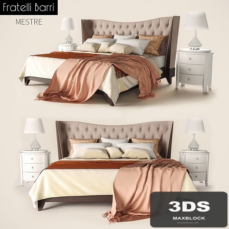 Bed with bedside tables Fratelli Barri Mestre