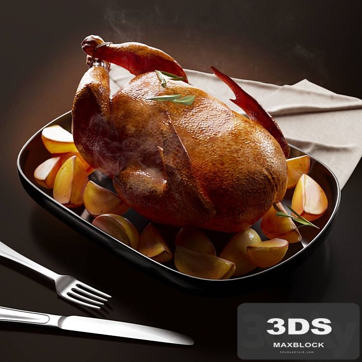 Juicy marinated chicken with potatoes