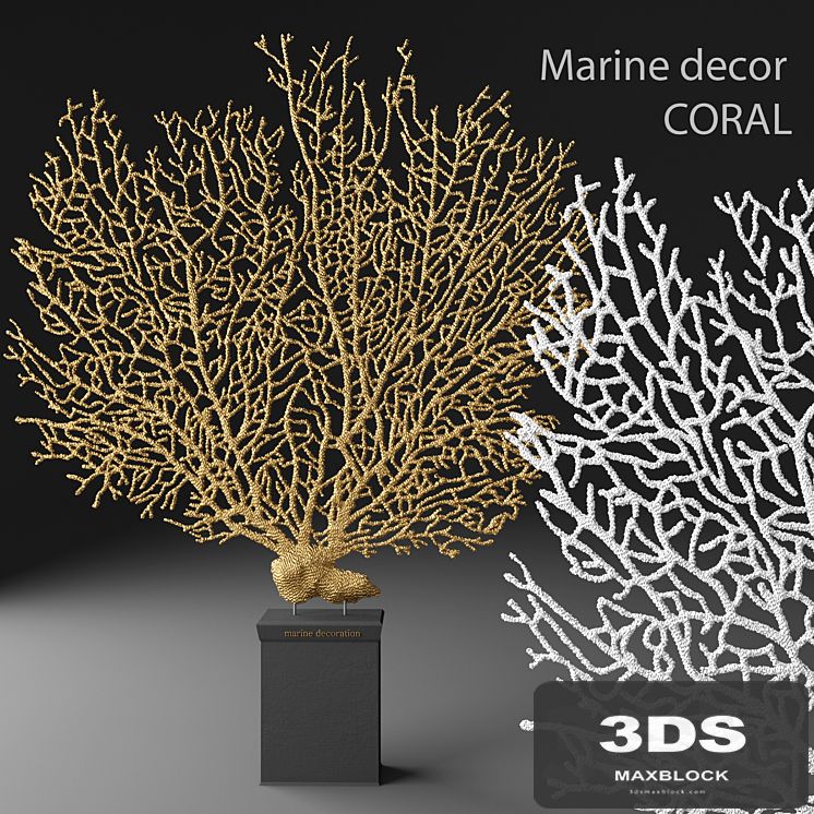 Marine decor CORAL, coral, luxury, gold, decor, figurine, luxury, marine