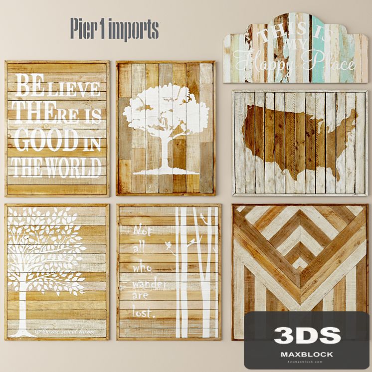 decor, boards, paintings, set, wall, signboard, wall decor, plank panels, wood decor, boards, wooden wall, panel, slats