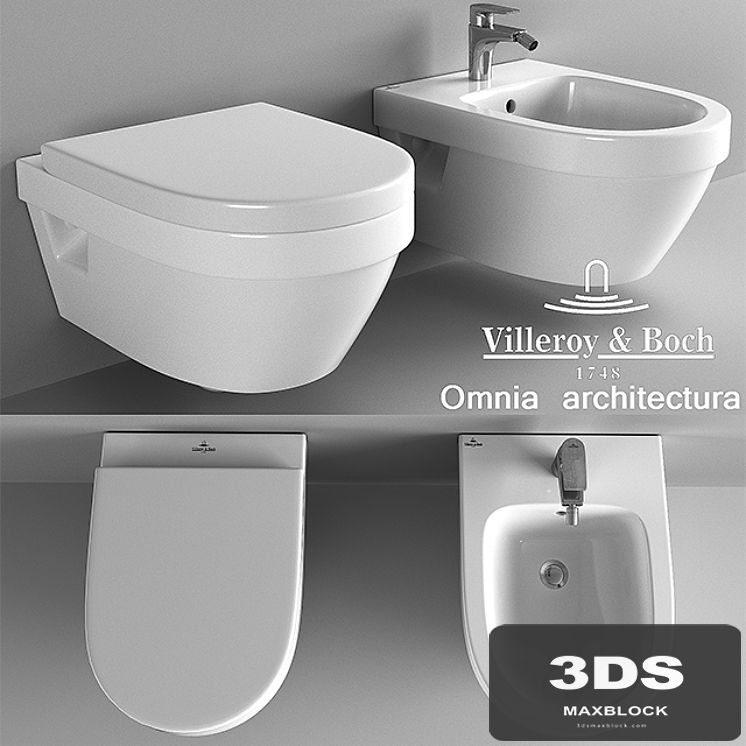 Suspended toilet and bidet Villeroy & Boch Omnia Architectura