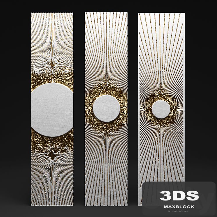 Decor for wall. Panel. 3D, picture, white, gold, luxury decor, wall decor