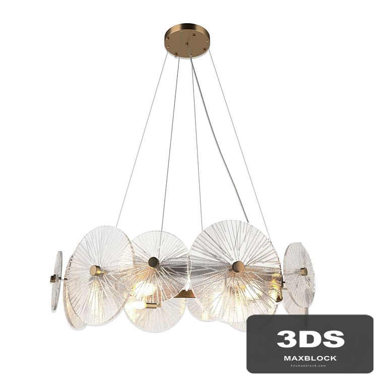 OM Suspended chandelier Indigo Miele 12021/7P Brass