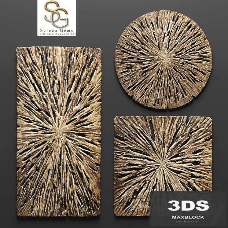 Rotten Wood Wall Art - Set, panel, wall decor, stone carving, sculpture, painting, art, contemporary art