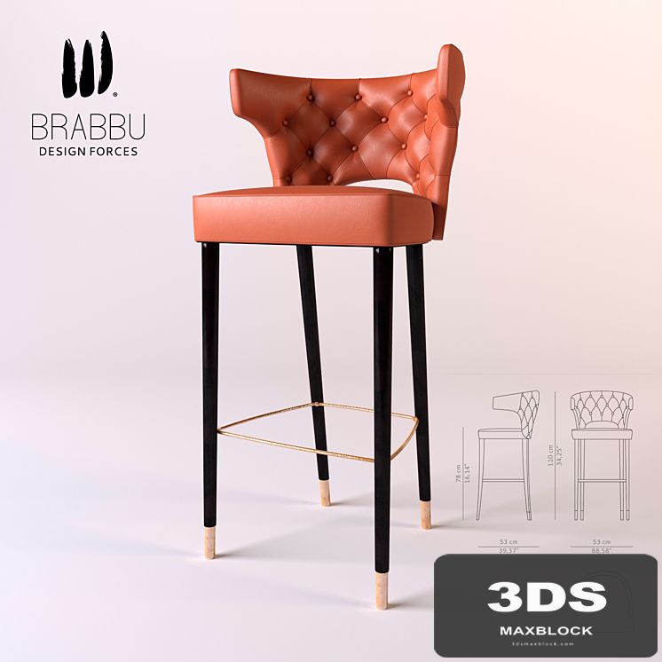 BRABBU design KANSAS BAR CHAIR