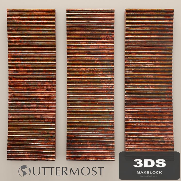 Uttermost Adara Copper Wall Art - Set, copper, copper, patina, rust, loft, décor, wall decor, picture, metallic, panel, rust, modern art, art