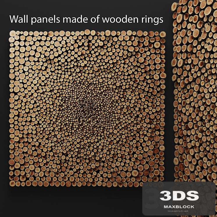 Wall decor of wooden rings. panel, wooden decor, disks, rings, cut, cut, picture, decorative wall, eco design, style