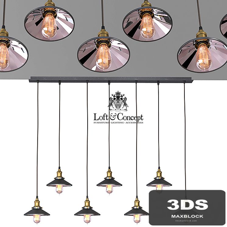 Chandelier Loft Cone Pendant Reflector 7 Line