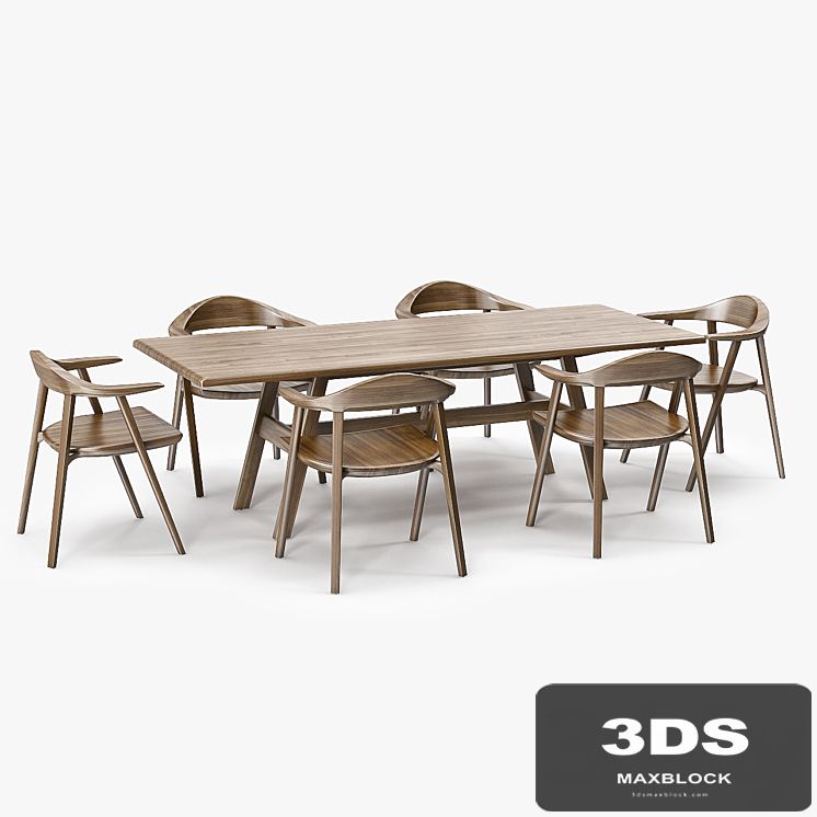 BassamFellows Mantis Side Chair & Kant Table