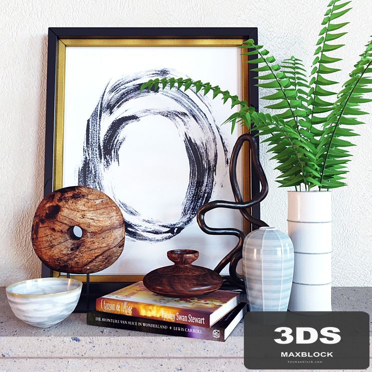 Decoration set Cyrtomium falcatum
