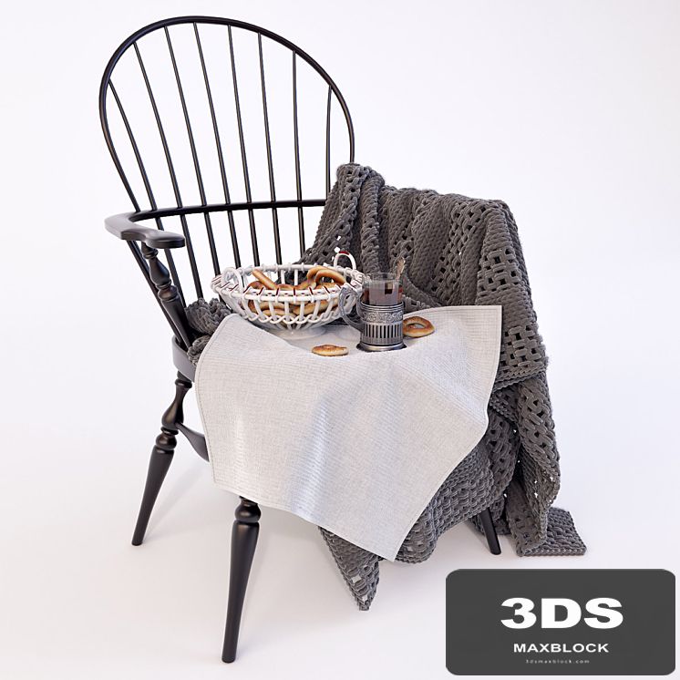 Windson chair with plaid