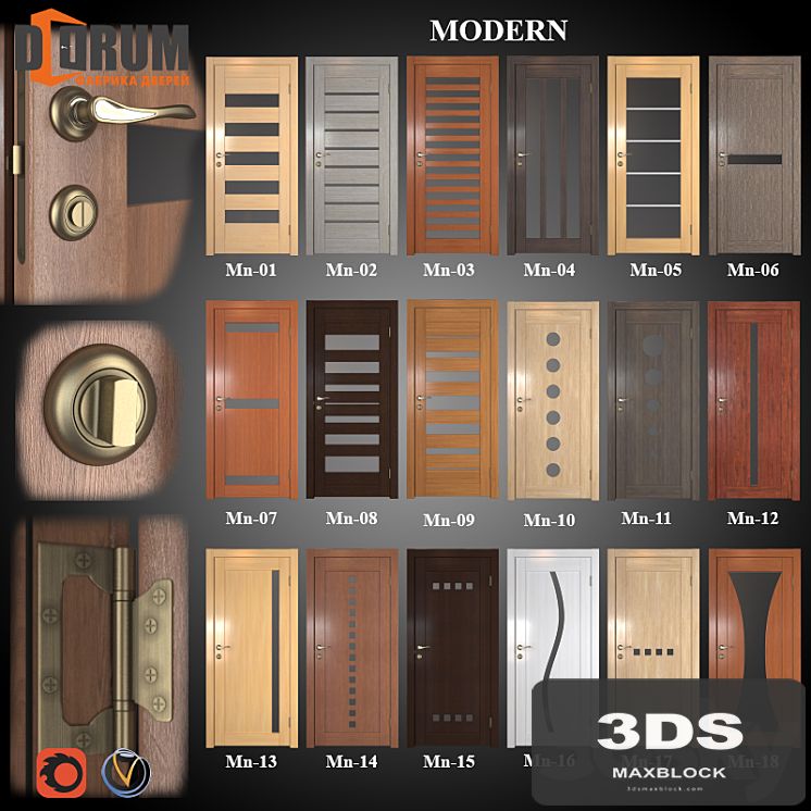 Doors (18 pcs. 20 colors) series Modern Part 1