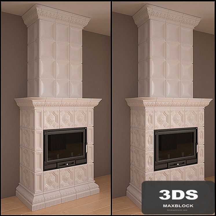 Oven - fireplace with tiles