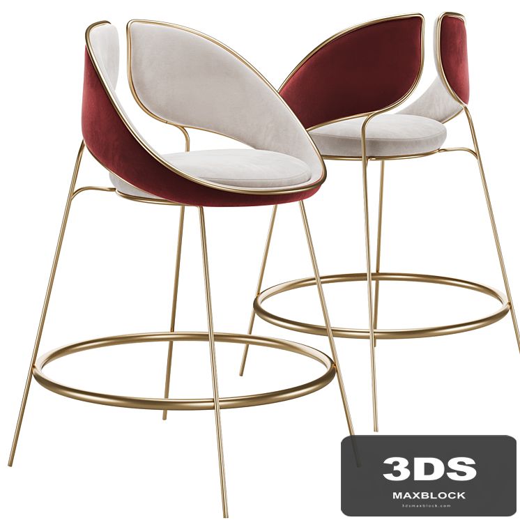 Hyoku Bar Chair Stool by Alma de Luce