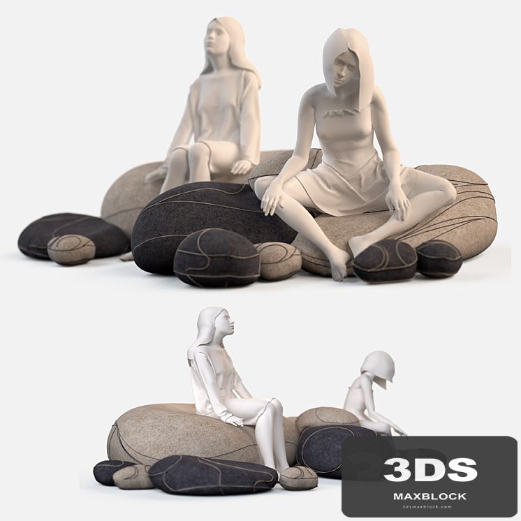 Floor cushions stones №2 (Smarin Factory)