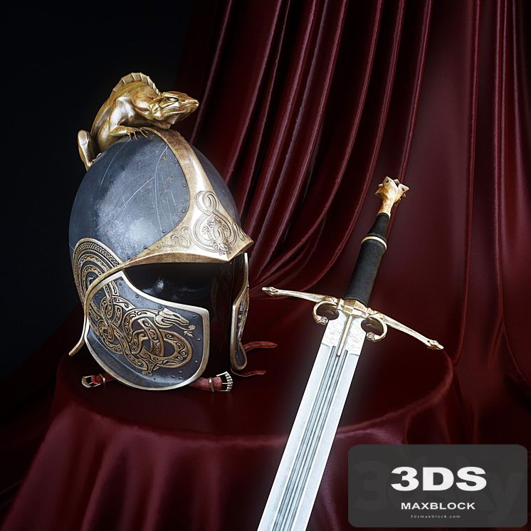 helmet and sword