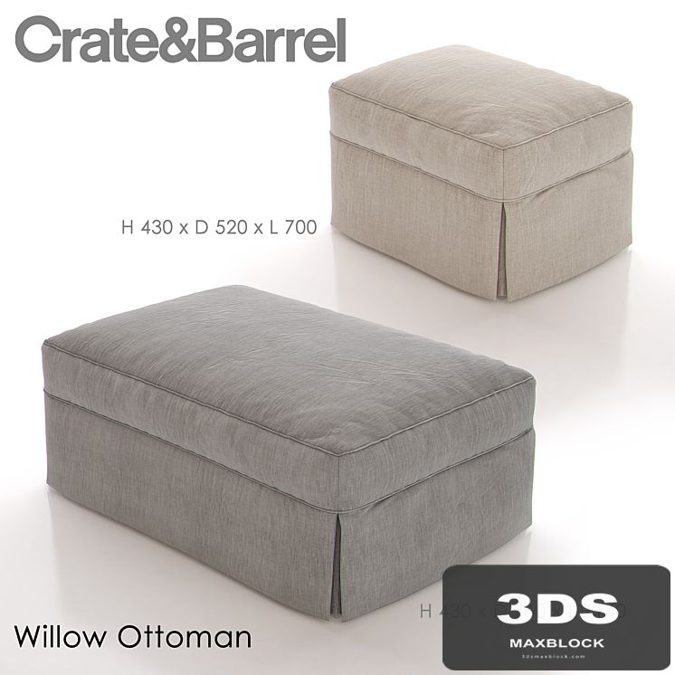 CRATE and BARREL WILLOW Ottoman