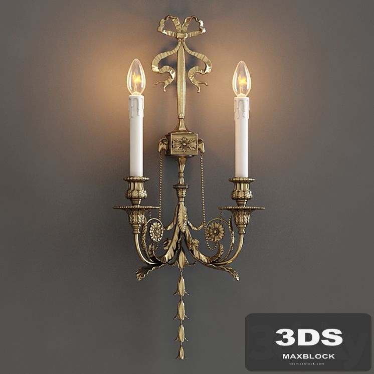 Guilded Ormolu Wall Lights with Lamps