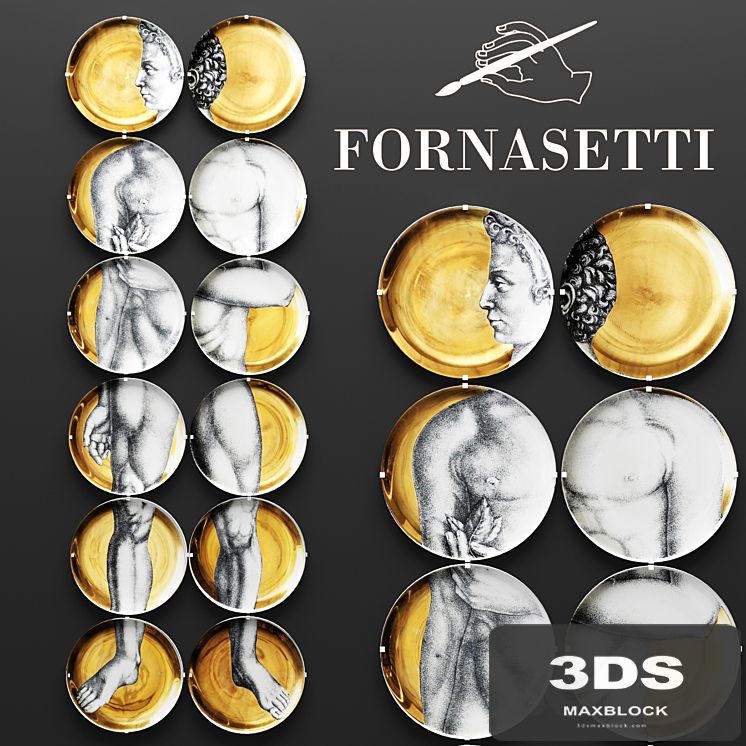 Wall decor FORNASETTI. panels, plates, gold, luxury, wall decor, luxury, david