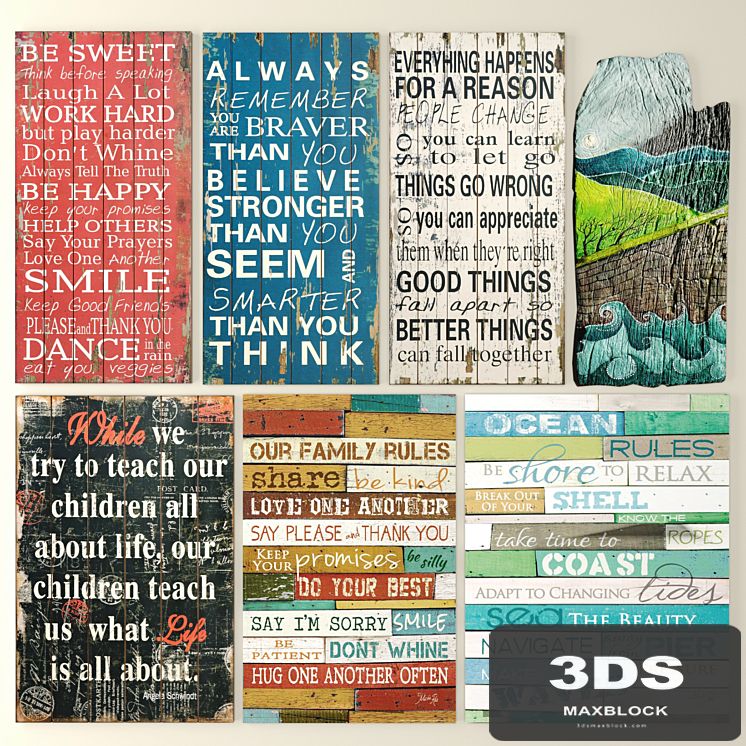 Decor, Boards, pictures, Set, signboard, eco style, design