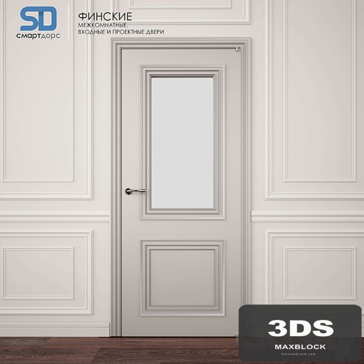 Finnish doors (with glass) with wall decor