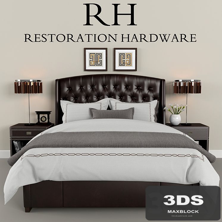 Restoration Hardware Warner Leather bed