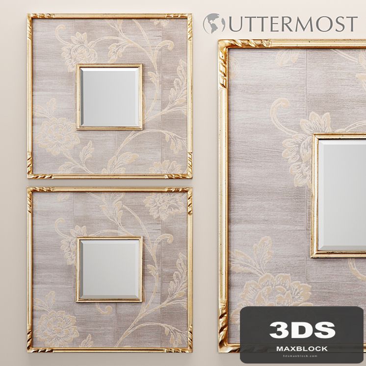 Evelyn Square Mirror, luxury, golden, decorative, frame, Uttermost, wall decor, decorative, interior, mirror