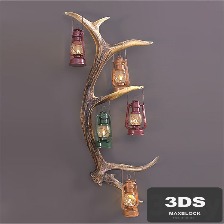 Antler oil lamp