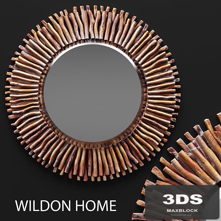 Piper Wall Mirror by Wildon Home ®, mirror, round, branches, dried flowers, decor, sun, eco, eco-design