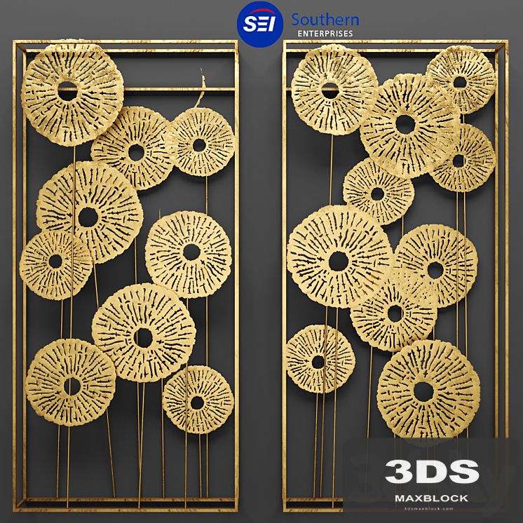 Southern Enterprises Aura Abstract Wall Sculpture, picture, art, wall decor, luxury, gold, metallic, panels, luxury