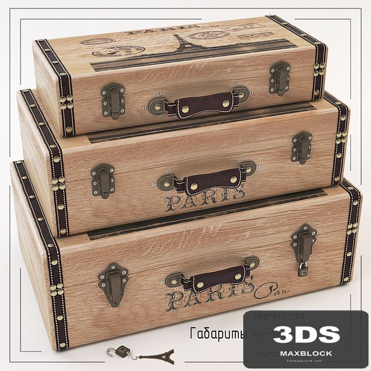 PROFI Woodland Imports Wood Trunk (Set of 3)