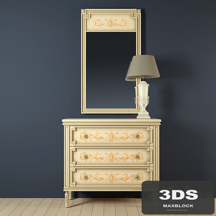 dresser and mirror DEYPU dormit 63 burdeos + reading lamp