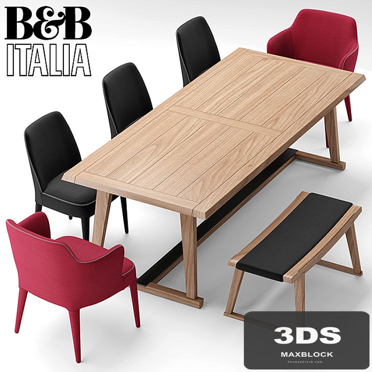 Table and chairs maxalto FEBO, RECIPIO, SELLA