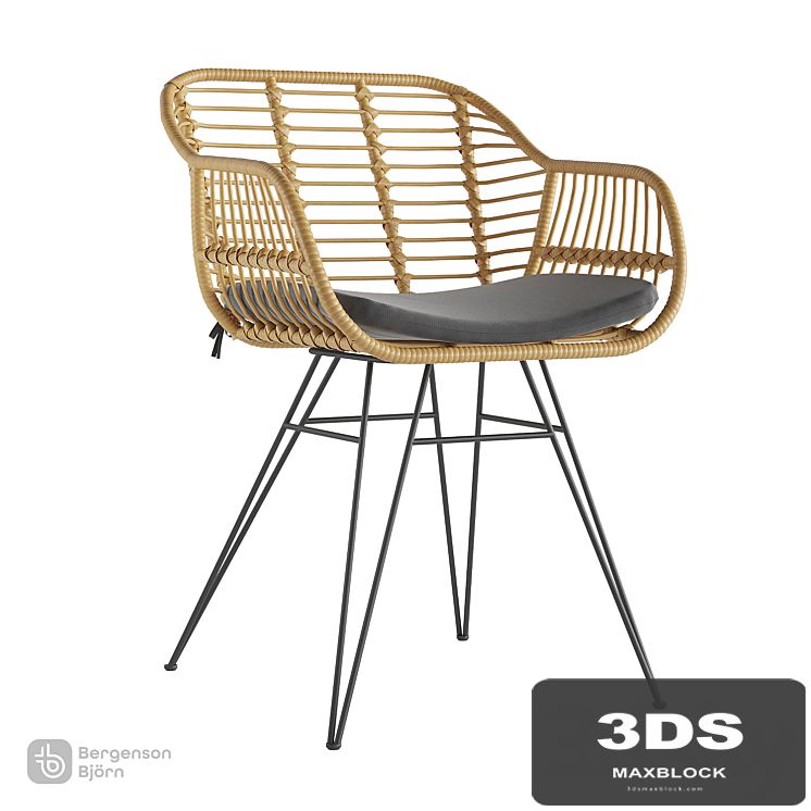 Chair Vetle Bent, rattan, Bergenson Bjorn