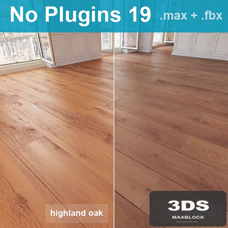 Wooden floor 19 (2 species, without the use of plug-ins)