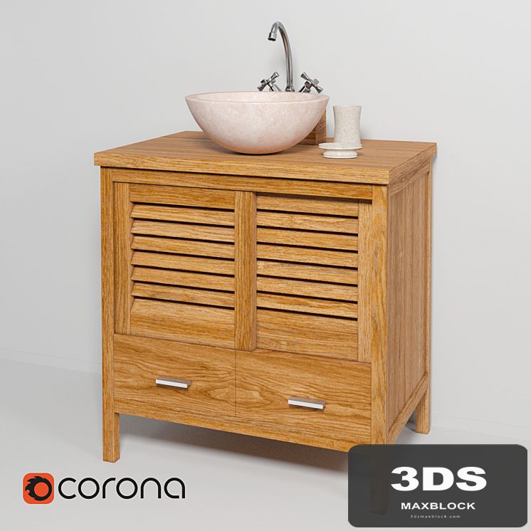 Sink made of natural marble Teak House Round White, Black, Onyx, cupboard under the sink Lombok 110 mixer Lemark LM2504C