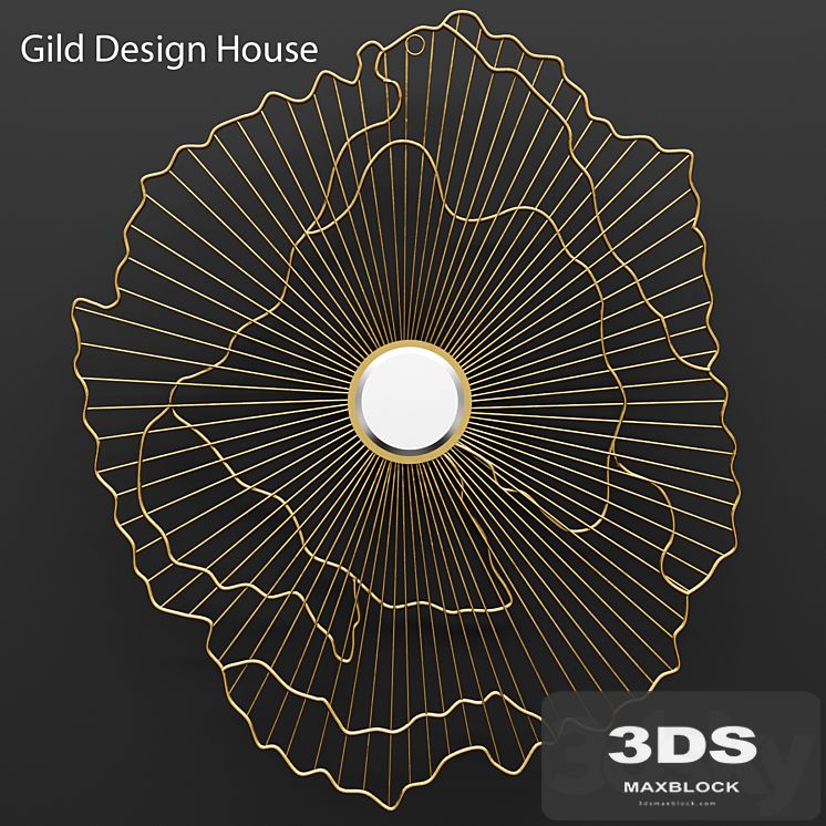 Gild Rachel Wall Mirror, mirror, sun, abstraction, gold, luxury, metal, wall decor