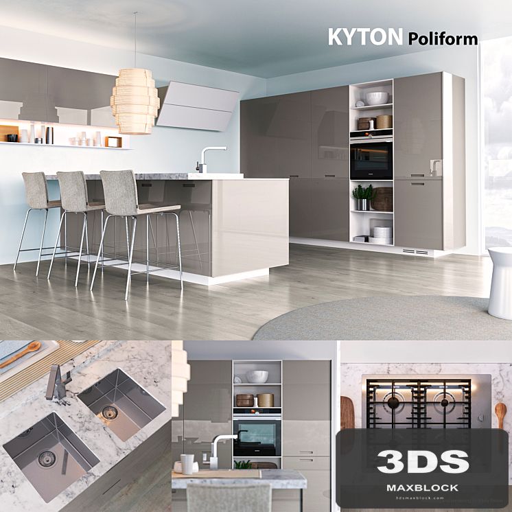 Kitchen Poliform Varenna Kyton 2 (vray, corona)