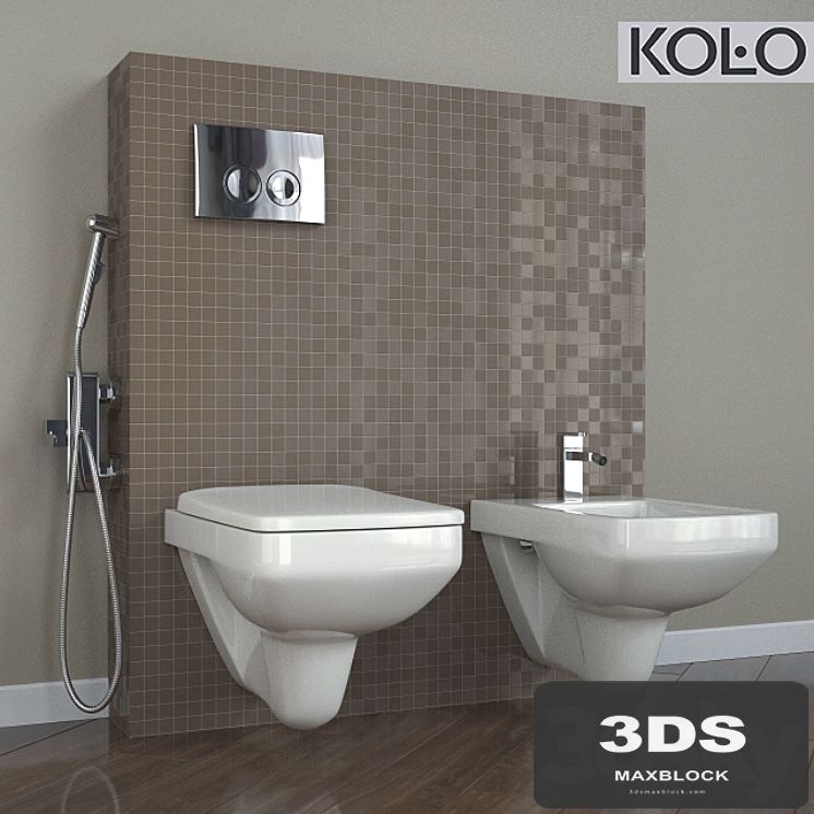 WC suspended NOVA PRO Rimfree hung bidet rectangular tm KOLO