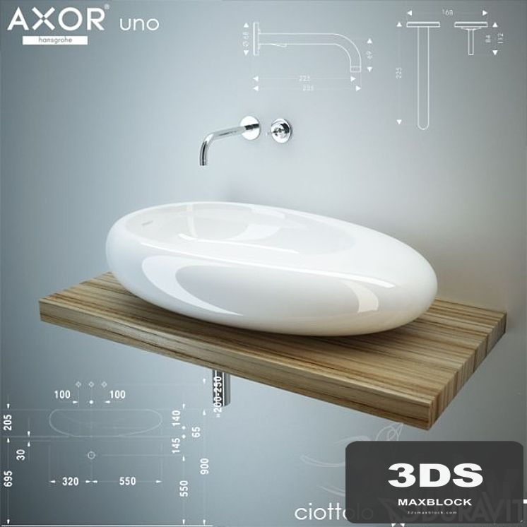 Duravit Ciottolo + Hansgrohe Axor Uno