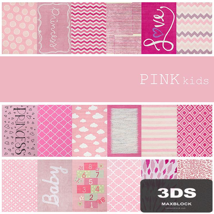 18 kids carpets colour PINK