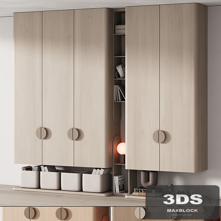 440 furniture for children 04 cupboard with toys and decor in 3 colors