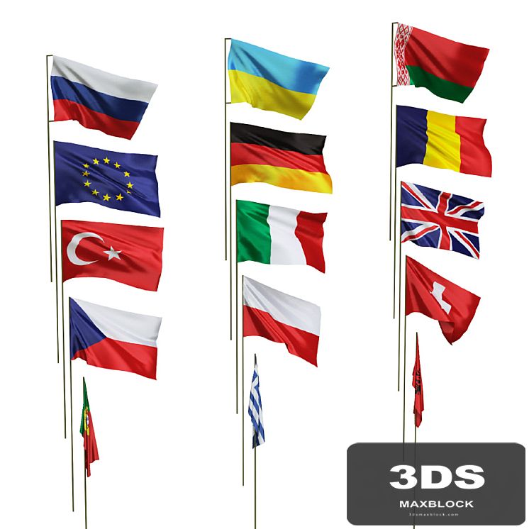 Flags of different countries. 15 species